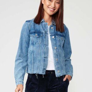 Paige Rowan Jacket Raw Hem in Pearl Blue